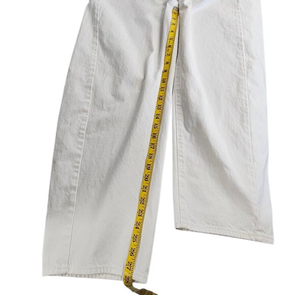 MOTHER Superior The Full Pipe Ankle Jeans in Picket Fence White, High Rise, 32 - Picture 9 of 13